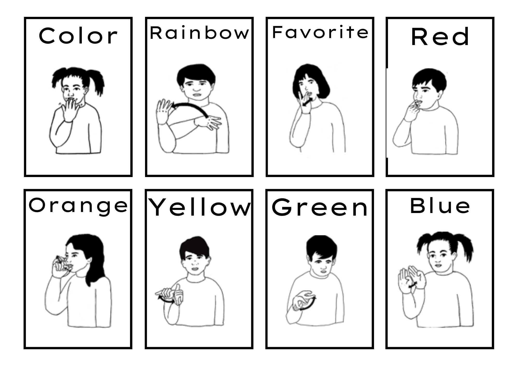 Colors Printables Sign Language