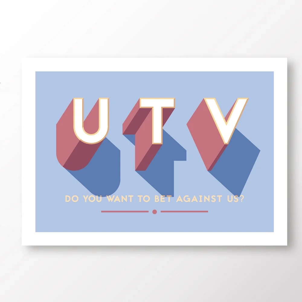 Aston Villa UTV Poster Matthew J I Wood Design Illustration
