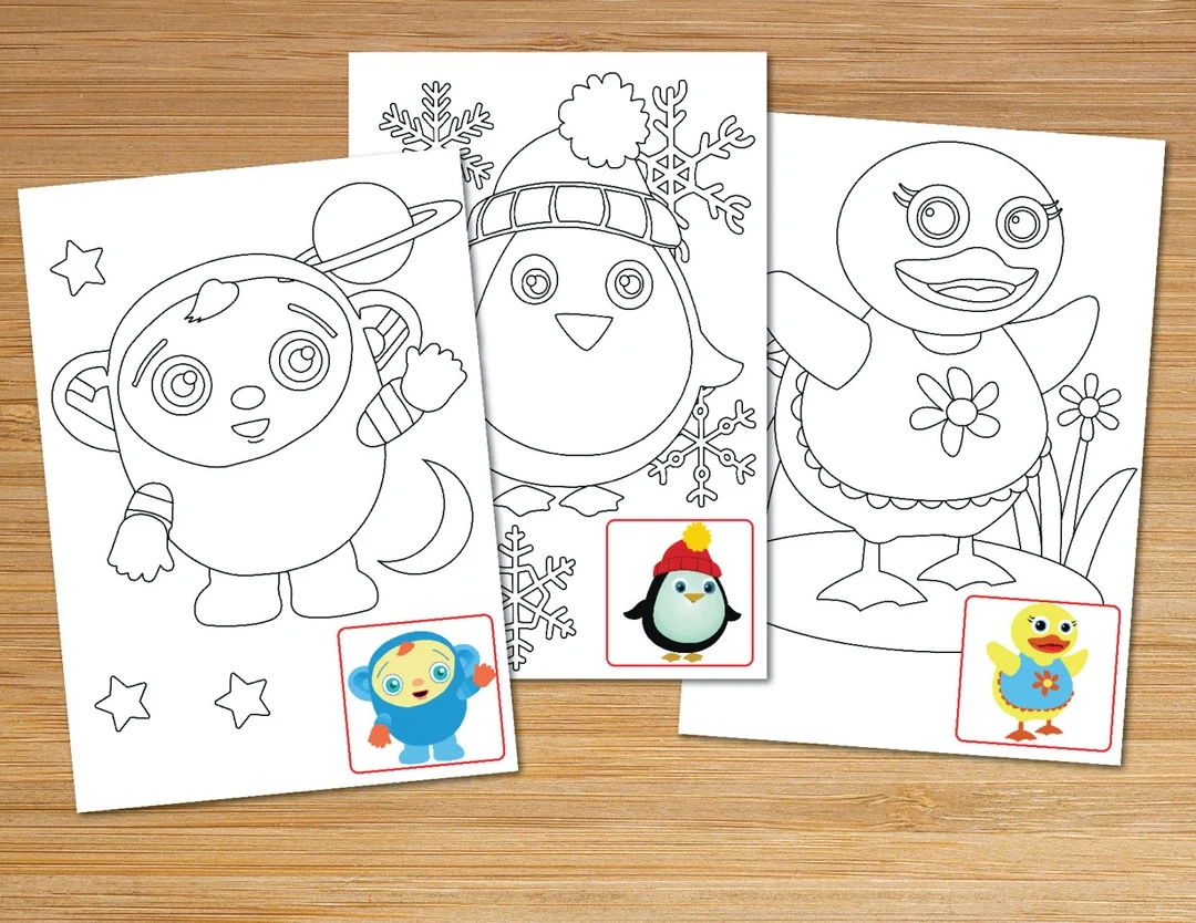 Baby First TV Printable Coloring Pages Instant Digital Download By Euodos Etsy