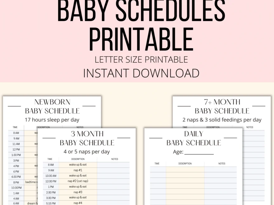 Baby Schedule Printable Baby Schedule Template Fillable PDF Sample Daily Infant Baby Care Schedules Newborn To 1 Year Tracker Planner Log Etsy