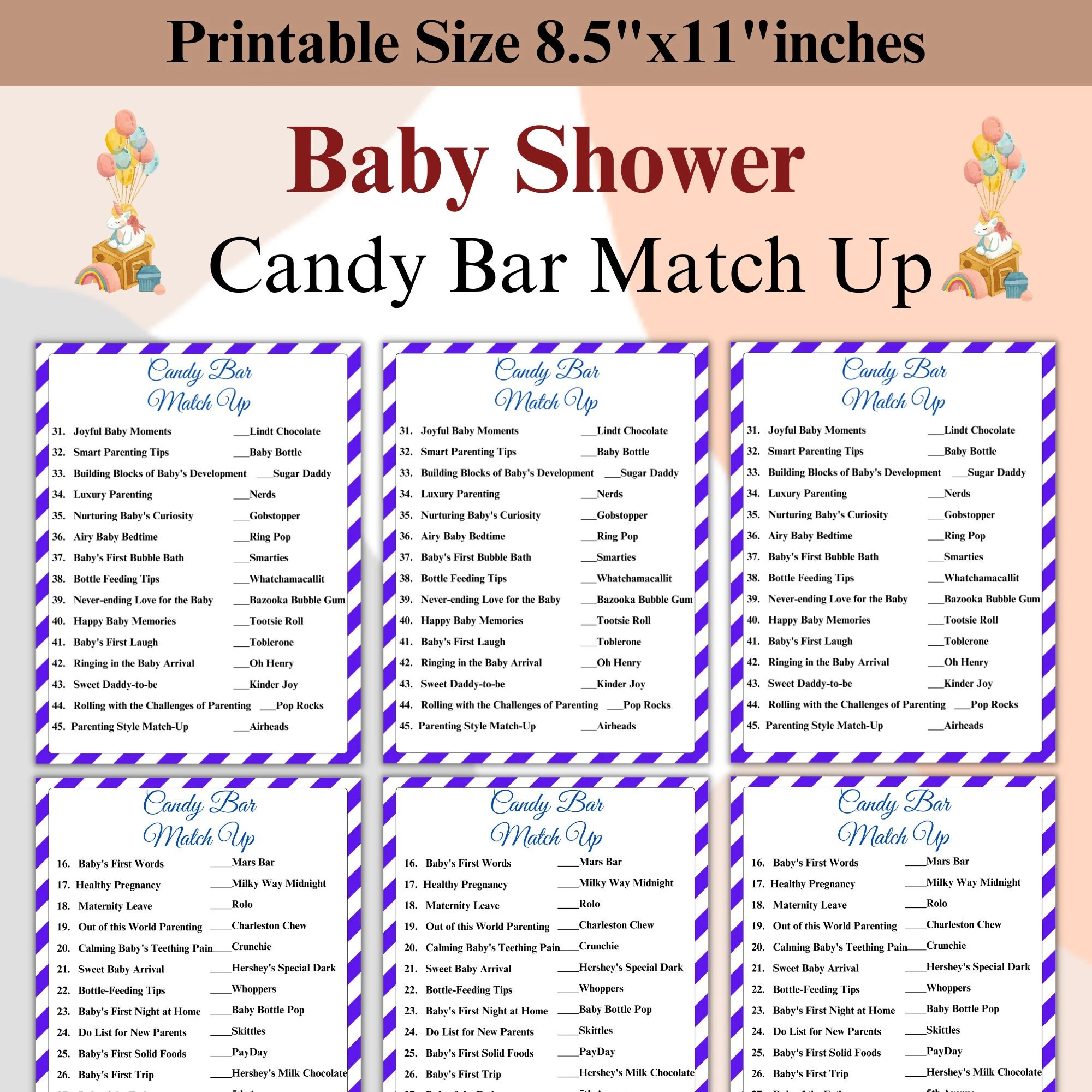 Baby Shower Candy Bar Match Up Printable Baby Shower Candy Bar Match Up Candy Bar Match Up Instant Download Funny Baby Shower Activities Etsy Baby Shower Candy Bar Match Up Printable Baby Shower Candy Bar Match Up Candy Bar Match Up Instant Download Funny Baby Shower Activities Etsy