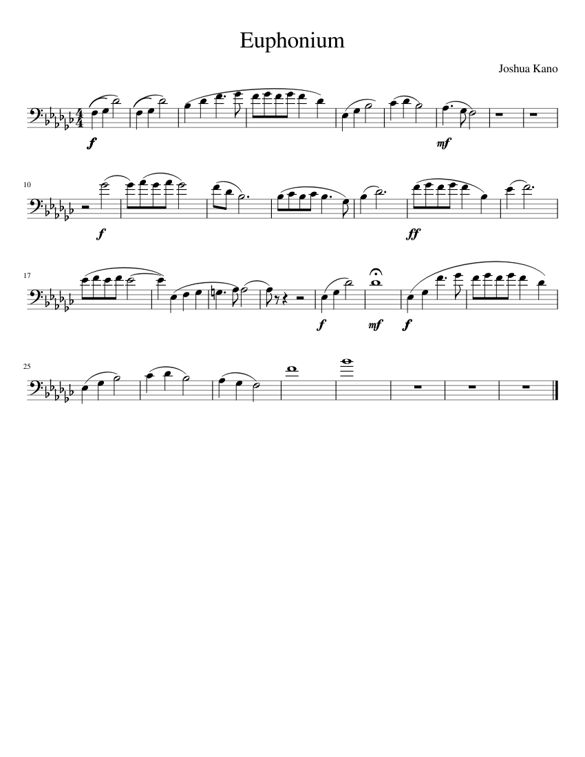 Baritone Sheet Music For Euphonium Solo MuseScore