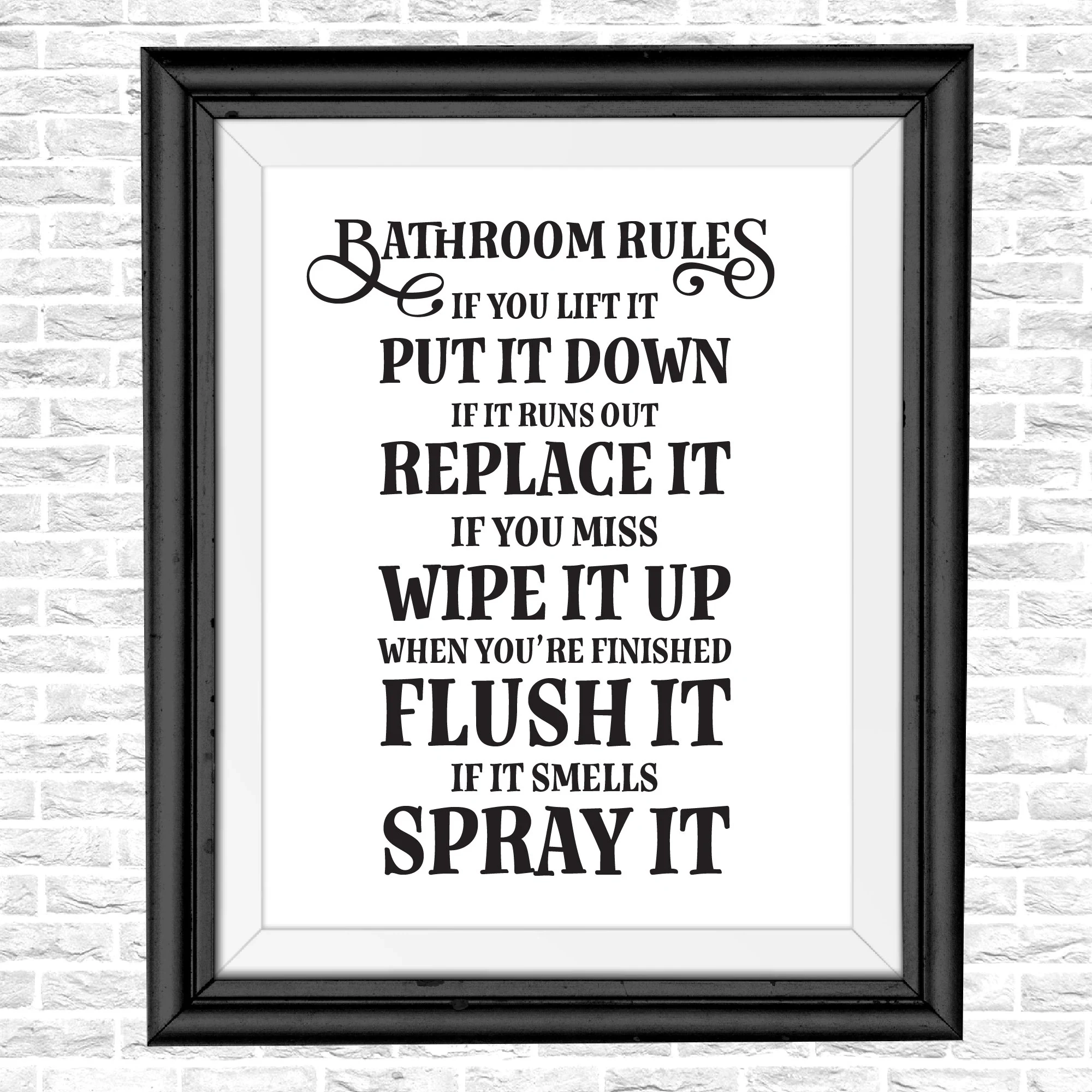 Printable Bathroom Rules Sign