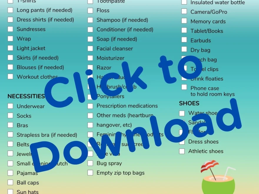 Beach Vacation Packing List FREE PRINTABLE Plus How To Pack Light Worksheets Library