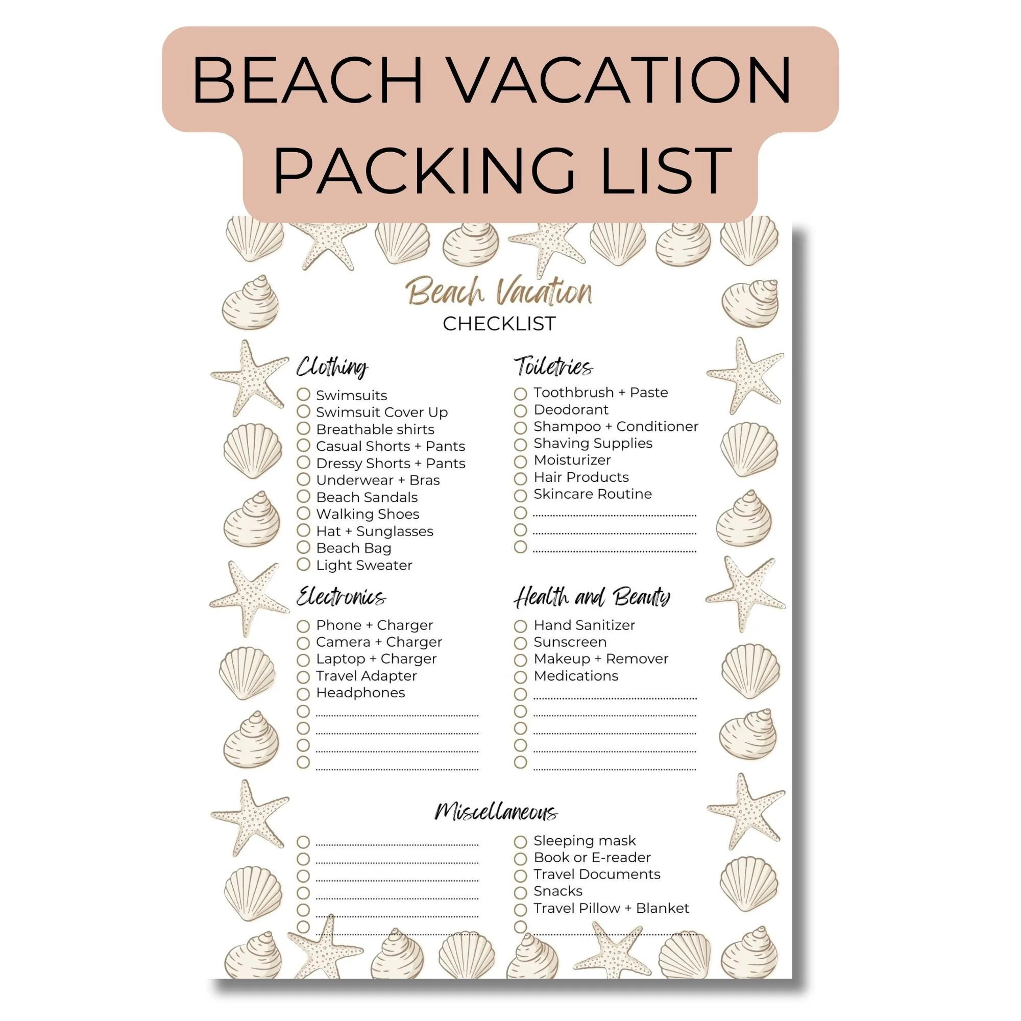 Beach Vacation Packing List Printable Travel Packing List PDF Vacation Checklist Packing Checklist Vacation Planner Printable Beach Packing Etsy Beach Vacation Packing List Printable Travel Packing List PDF Vacation Checklist Packing Checklist Vacation Planner Printable Beach Packing Etsy
