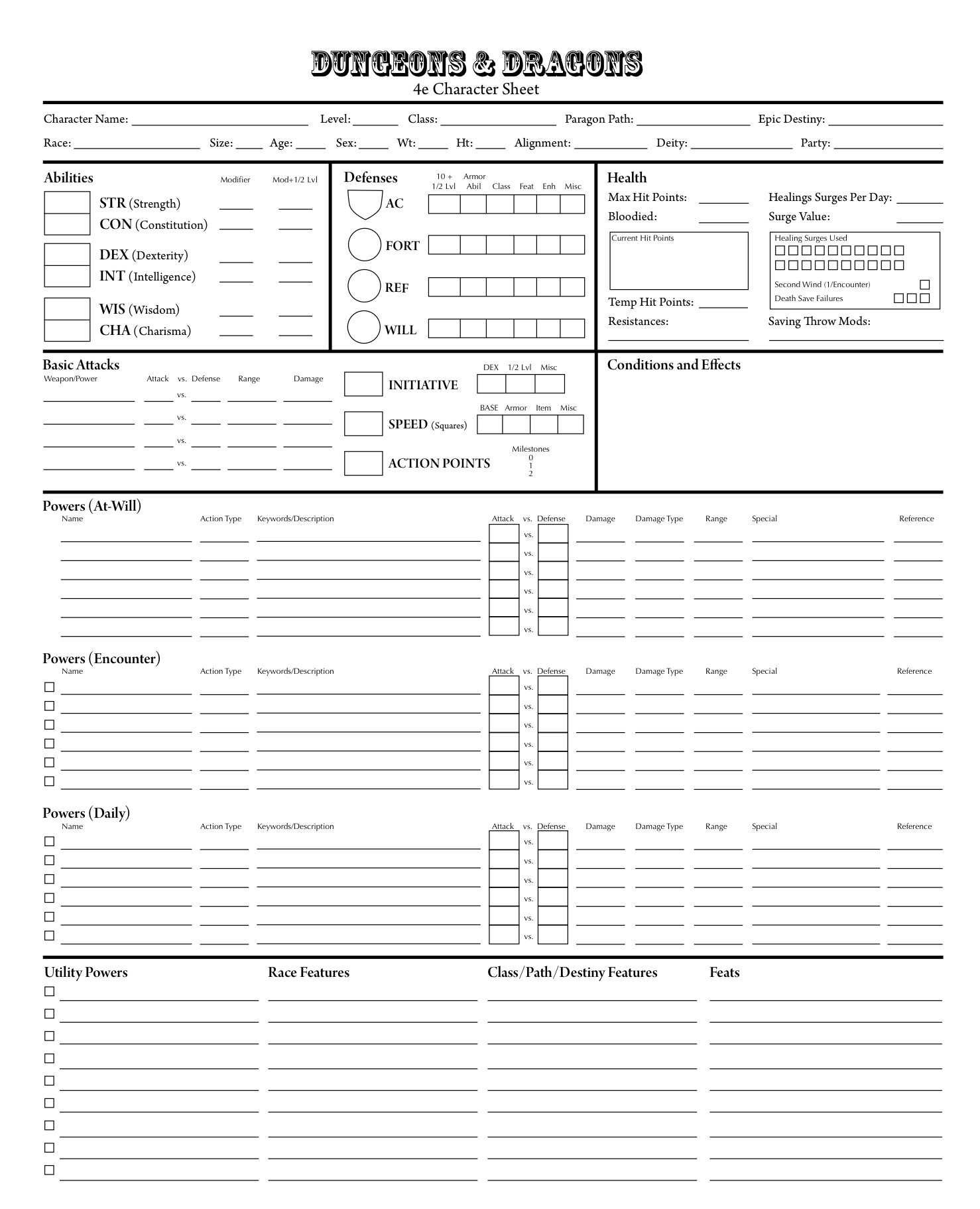 BECMI inspired 4e Character Sheet EN World D D Tabletop RPG News Reviews