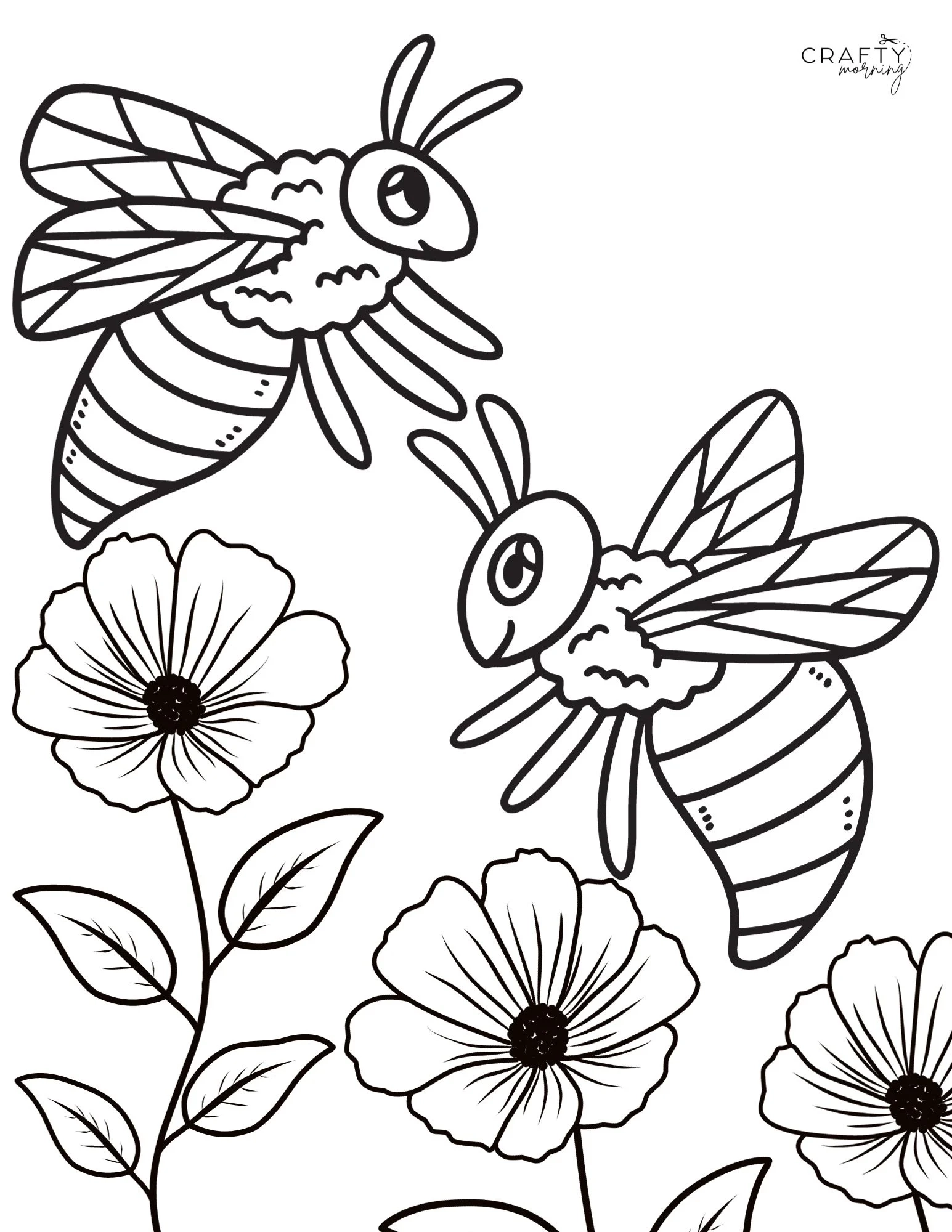 Bee Coloring Pages To Print Crafty Morning