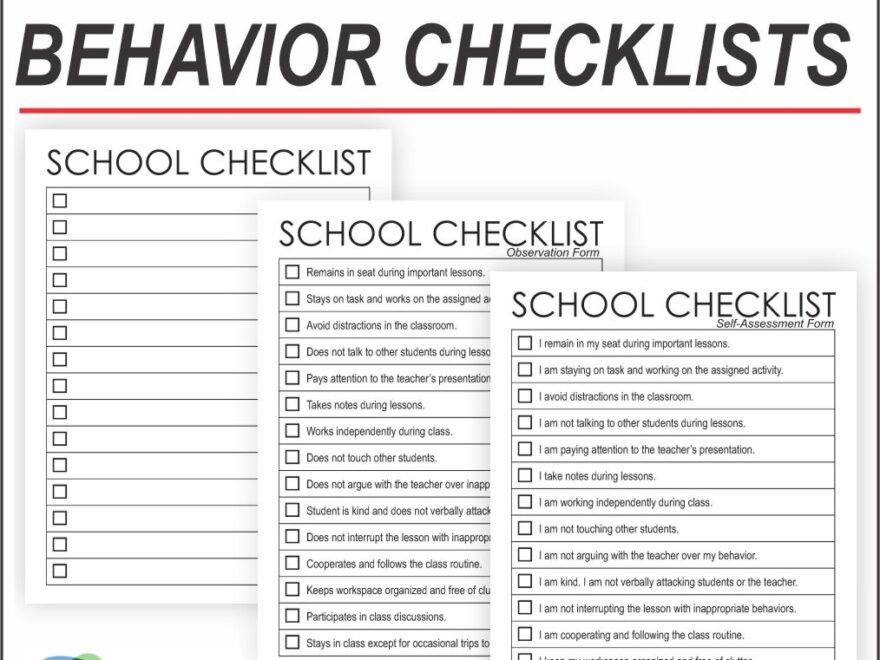 Behavior Checklist For Students Your Therapy Source