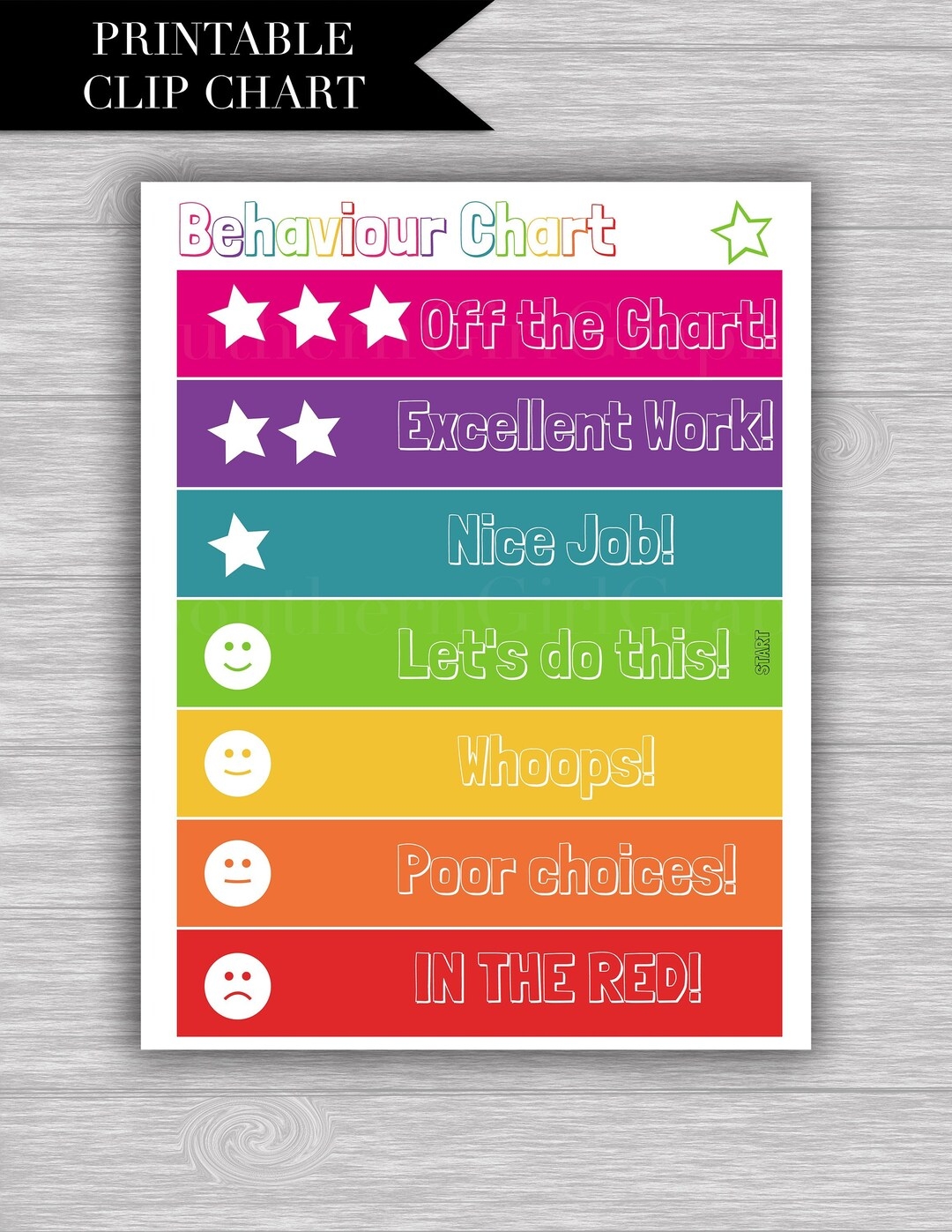 Clip Up Behavior Chart Printable