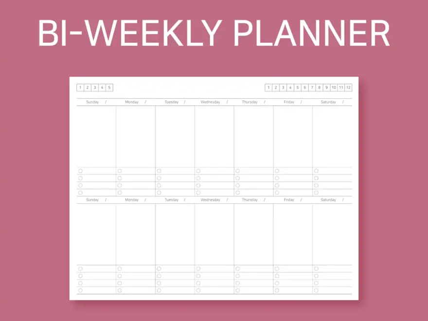 Bi weekly Planner Bi weekly Planner Printable Bi weekly Planner PDF Bi weekly Schedule Bi weekly Schedule Planner Etsy
