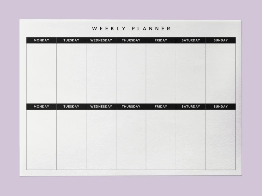 Bi weekly Planner Printable Minimalist Undated Schedule A4 Letter PDF Etsy