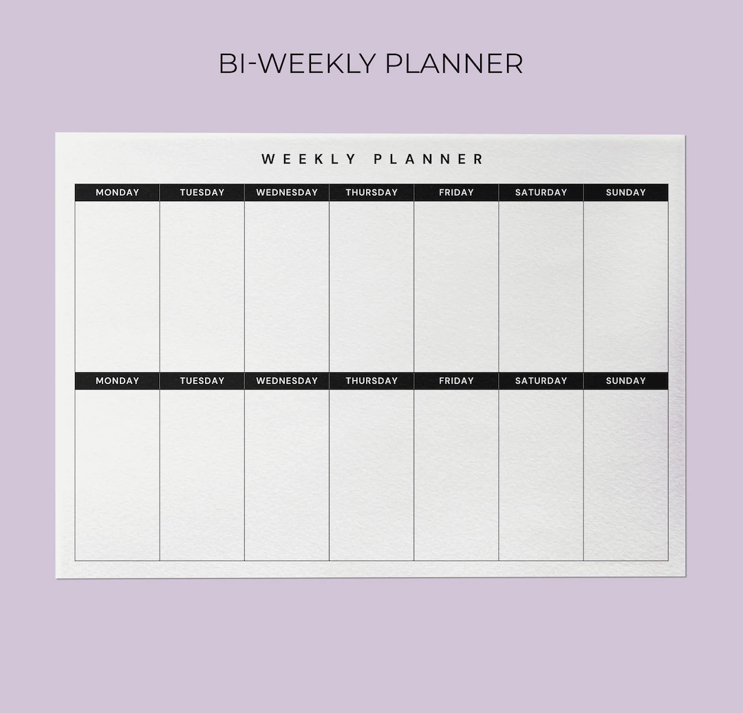 Bi weekly Planner Printable Minimalist Undated Schedule A4 Letter PDF Etsy Bi weekly Planner Printable Minimalist Undated Schedule A4 Letter PDF Etsy