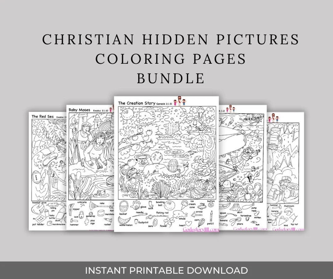 Bible Hidden Picture Hidden Pictures Faith Based Worksheet Christian Activity Christian Coloring Christian Puzzle Christian Printable Etsy