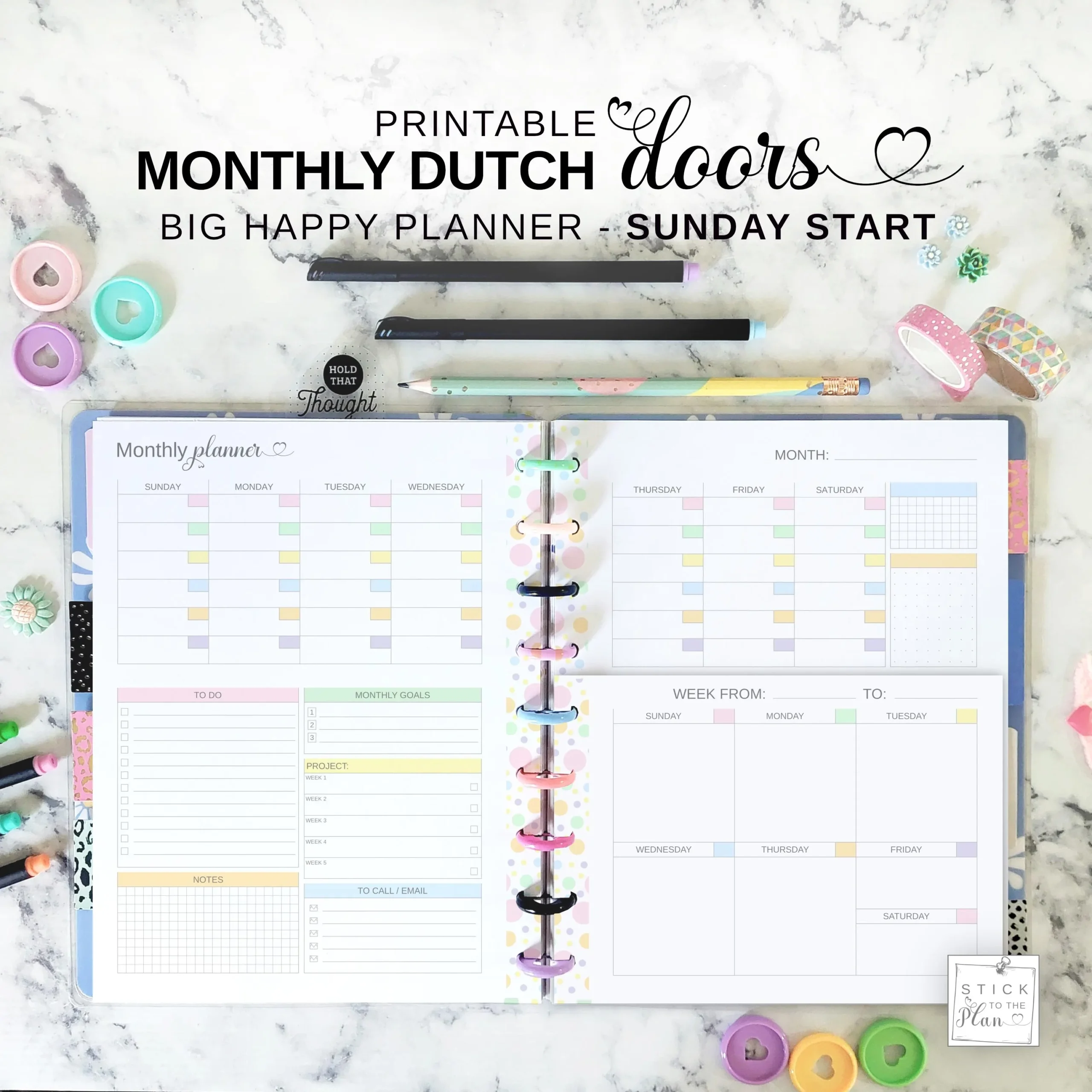 Happy Planner Month Overview Printable