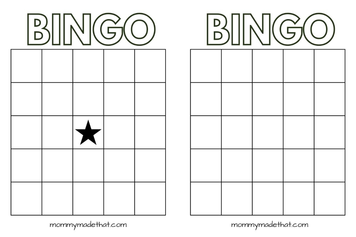 Printable Blank Bingo Sheets Printable Blank Bingo Sheets