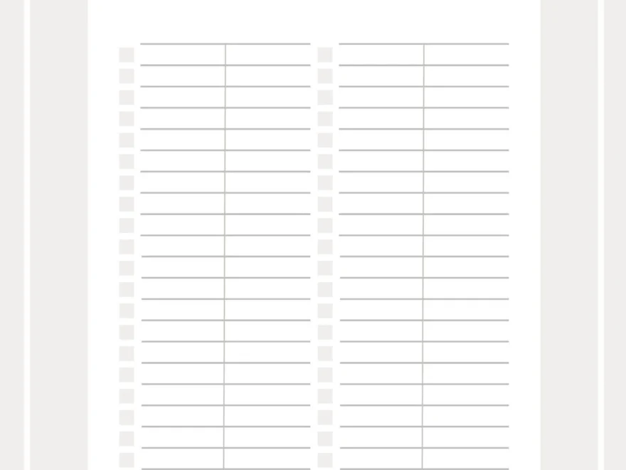 Blank List Simple List Template Printable List Digital List Two Divided Columns A4 And Letter Size Printable PDF Etsy