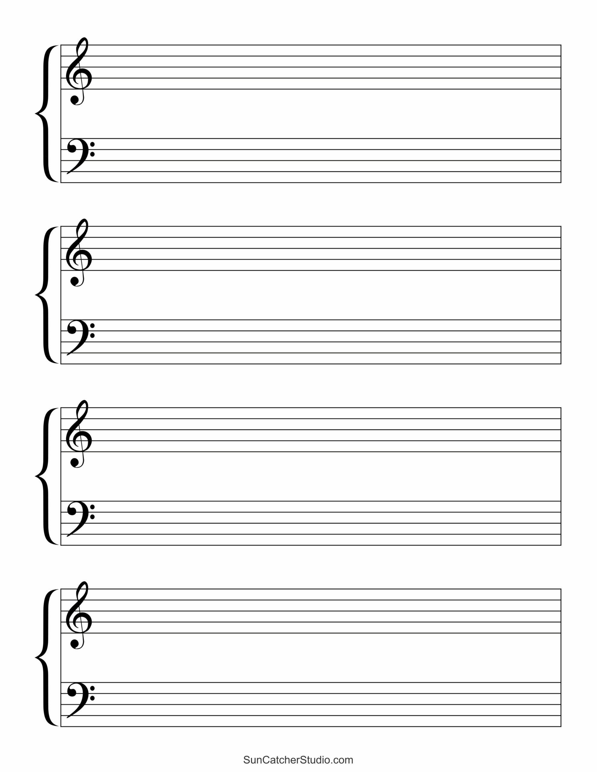 Printable Piano Blank Sheet Music