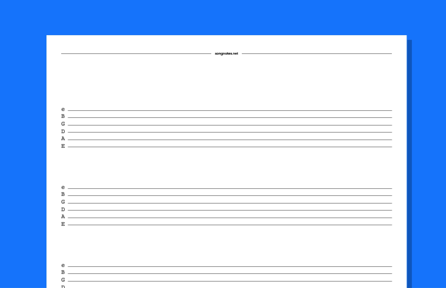 Printable Guitar Lesson Sheets