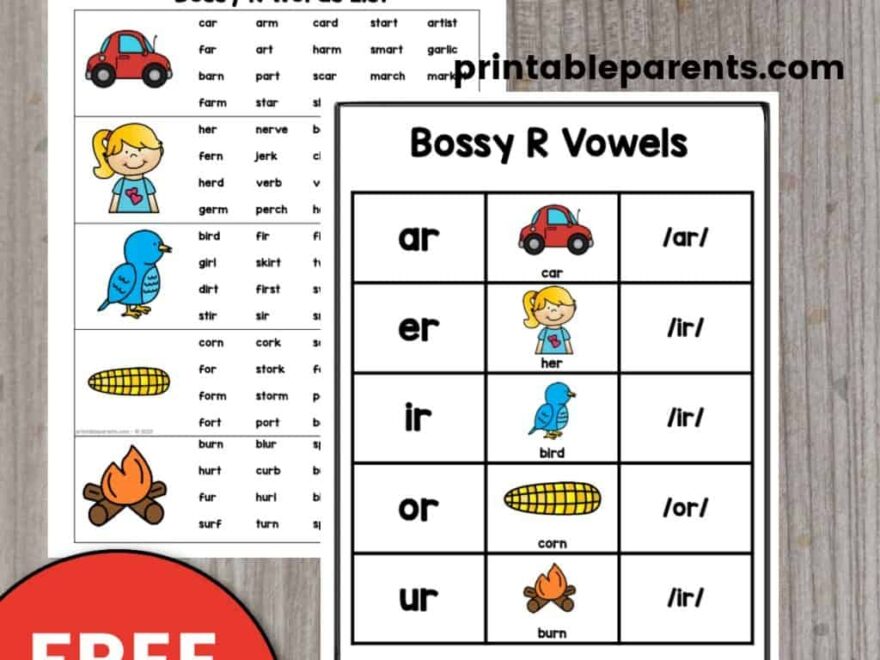 Bossy R Words Printable Parents