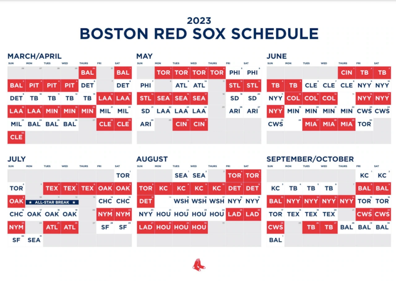 Boston Red Sox 2023 Schedule Includes Trips To Wrigley Field San Francisco Among 46 Interleague Games Opening Day Is March 30 At Home Masslive