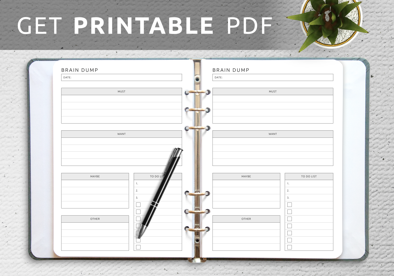 Printable Planner Pages For Brain Dumps
