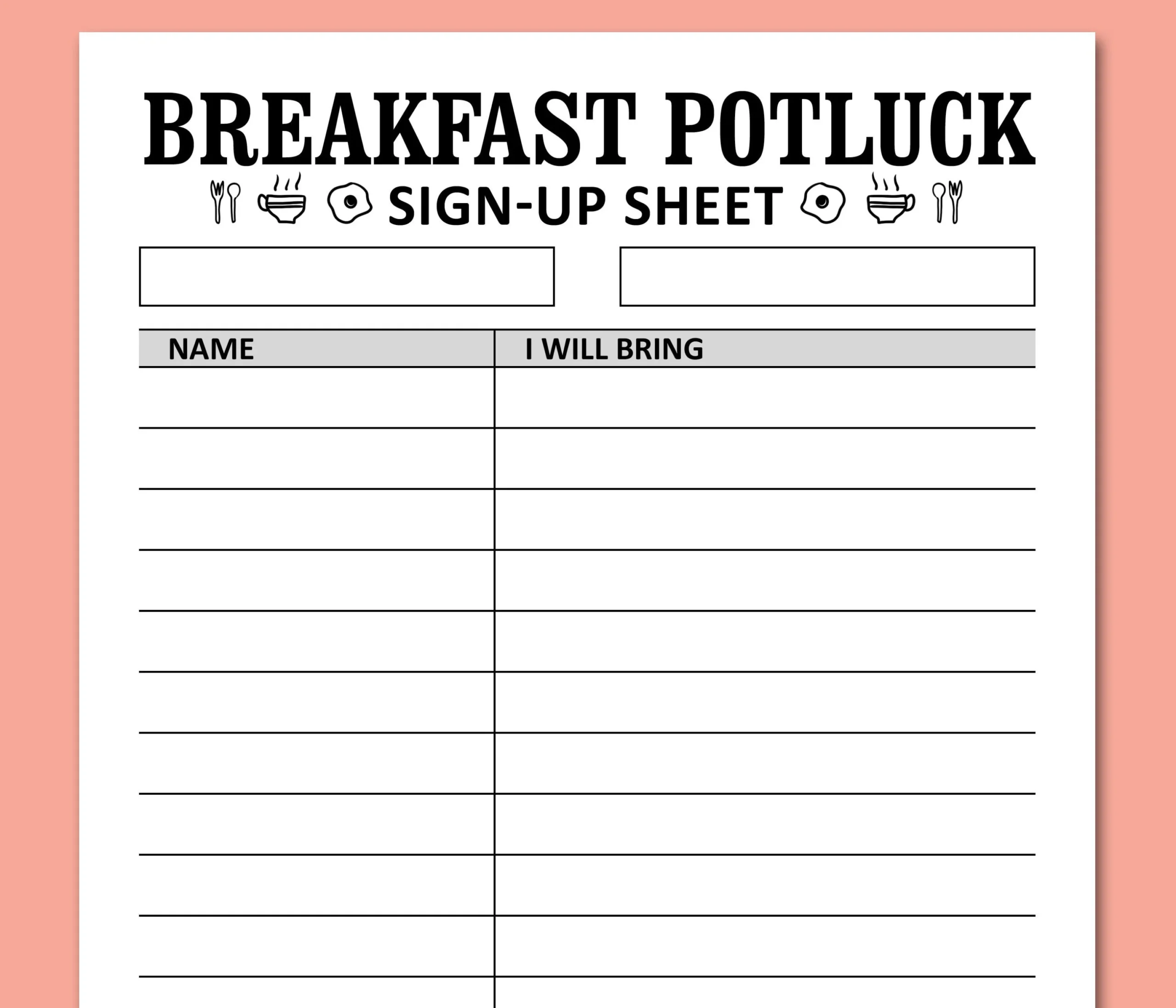 Breakfast Potluck Sign Up Sheet Printable Template Morning Celebration Gathering Friends Party Food Signup Instant Download Letter A4 Etsy Breakfast Potluck Sign Up Sheet Printable Template Morning Celebration Gathering Friends Party Food Signup Instant Download Letter A4 Etsy