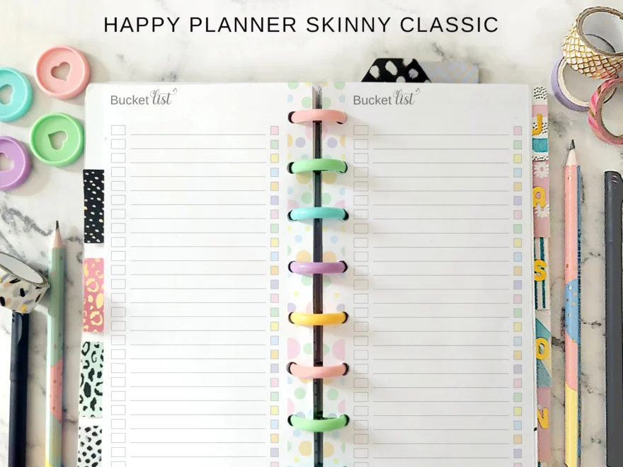 Bucket List Printable Happy Planner Skinny Classic Insert HP Half Sheets Things To Do Before List Pastel Rainbow Planner Refill Pages Etsy