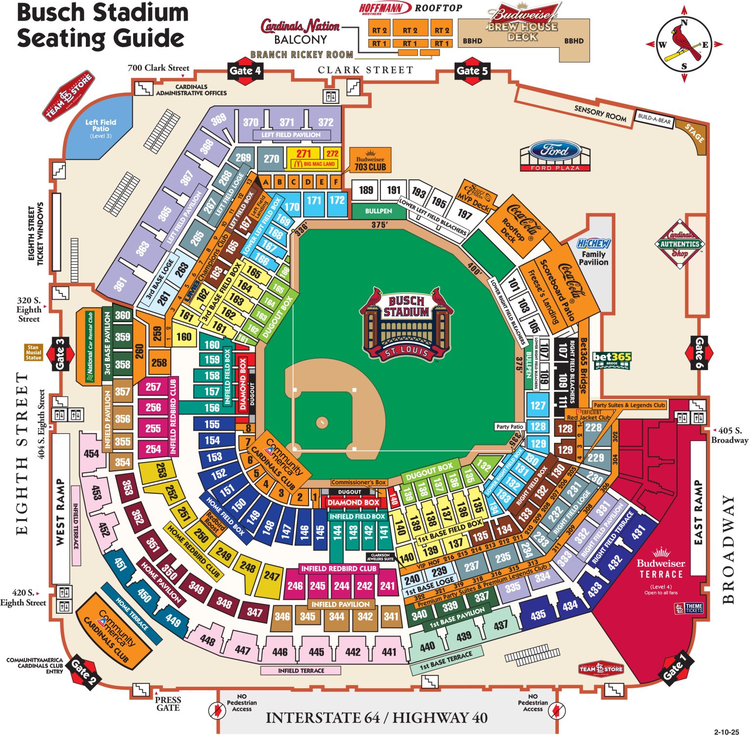 Busch Stadium Printable Seating Chart