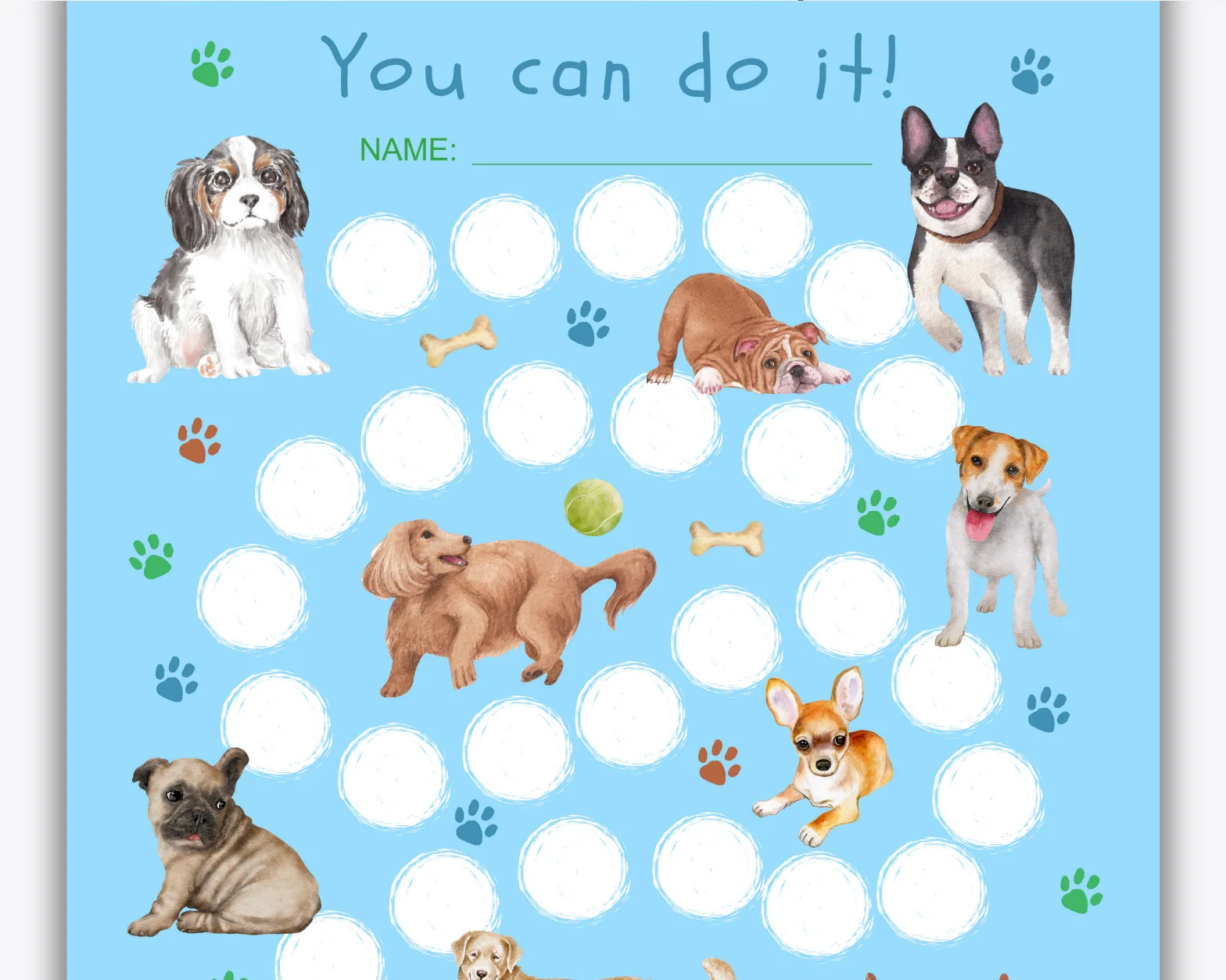 Buy Dog Reward Chart Printable Kids Sticker Chart Potty Training Chart Toddler Routine Classroom Rewards Good Behavior Chart Online In India Etsy