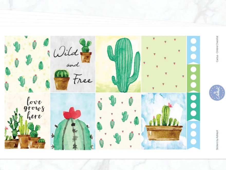 Cactus Weekly Kit Erin Condren Planner Stickers Stickers By AshleyK