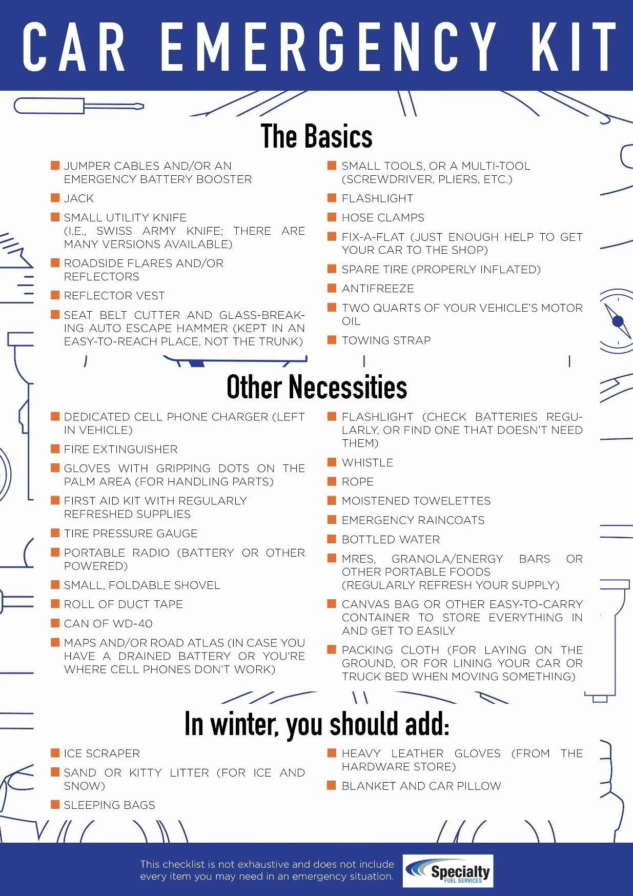 Car Emergency Kit and Free Downloadable Checklist 