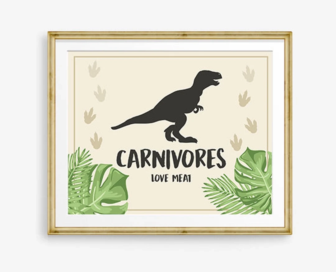 Carnivores Sign Dinosaur Birthday Sign Food Table Decor Dinosaur Birthday Dino Party Boy Prehistoric Snacks T rex Table Sign Printable 0043 Etsy