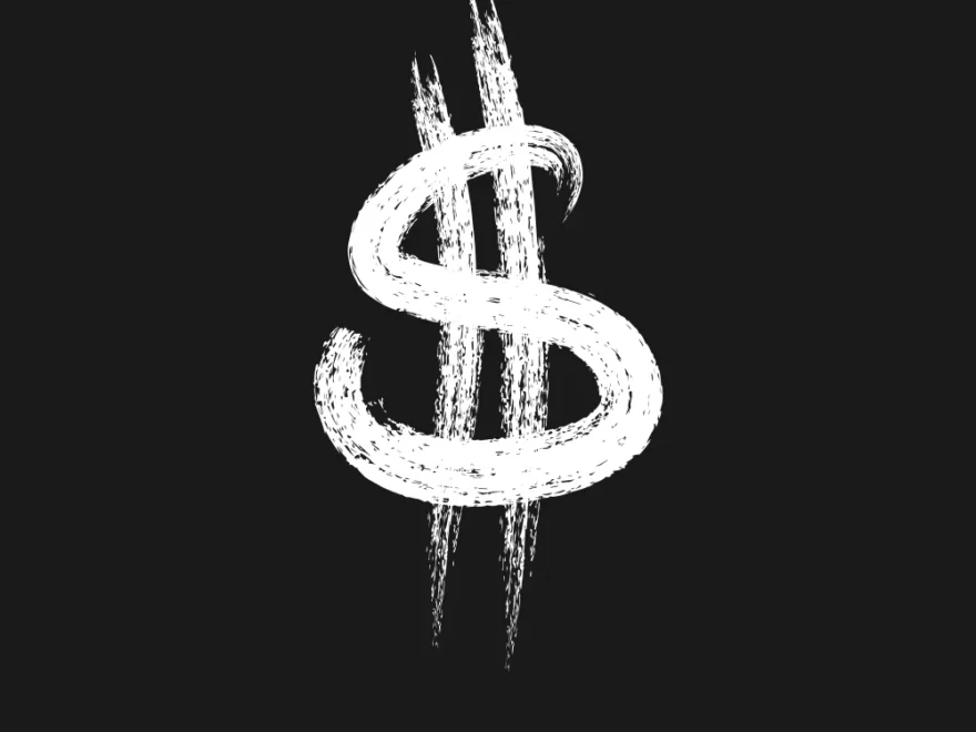 Chalk Dollar Sign On Blackboard Royalty Free Vector Image