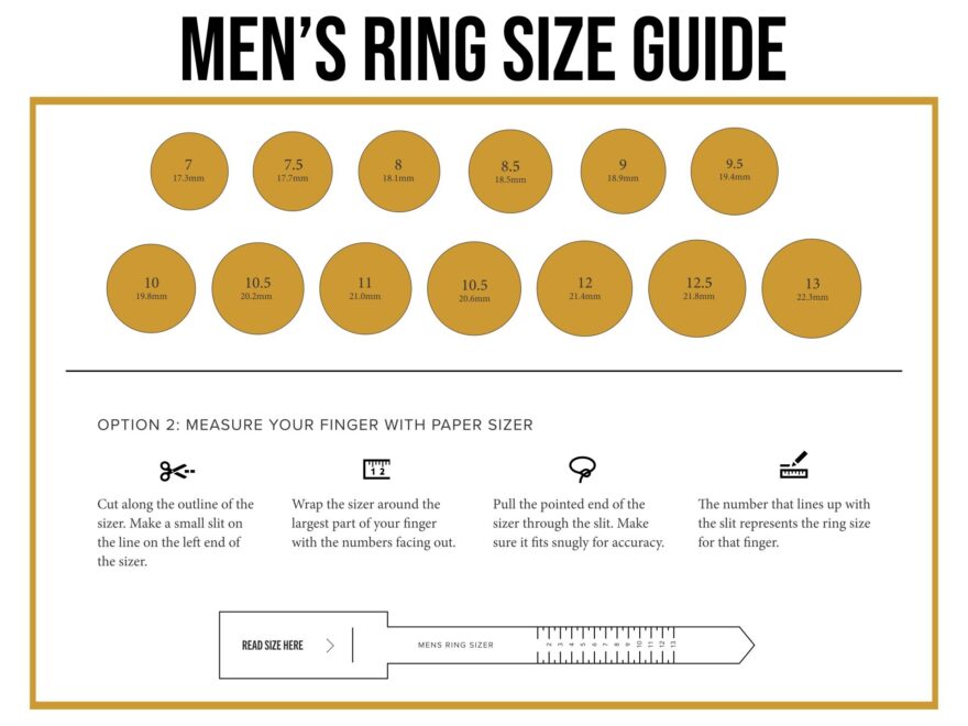 Chart For How To Tell A Mens Ring Size How To Measure Ring Size Men How