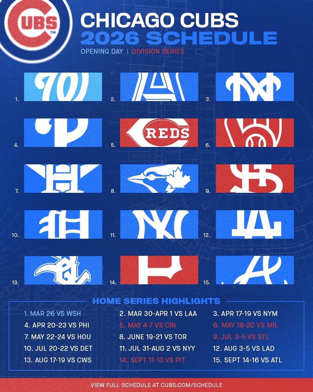 Chicago Cubs On X Cubbies 2026 Schedule Just Dropped View The Full Schedule At Https t co Qw9V14jXDN Https t co W8wRxtW0wR X