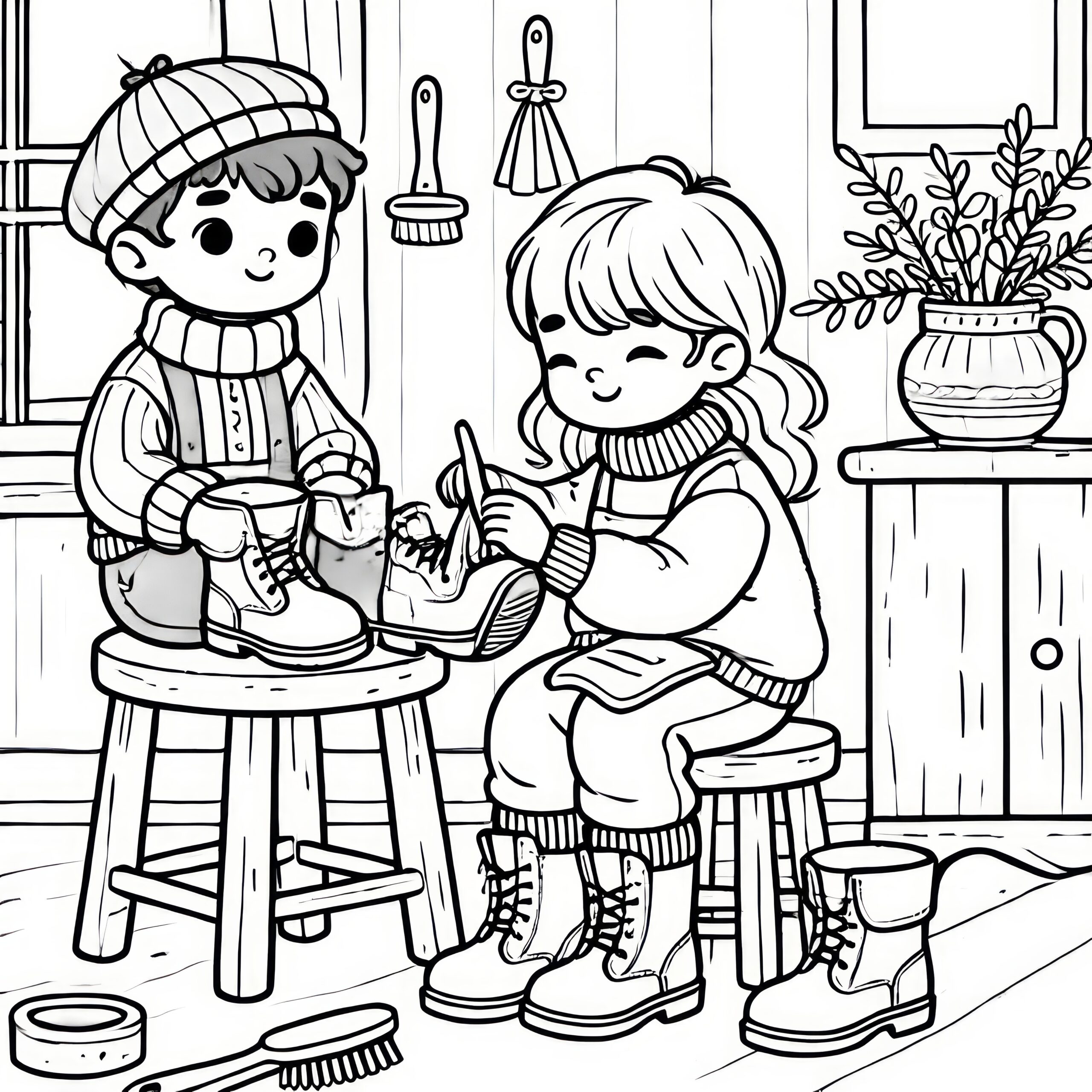 Boots And Babies Printable Color Sheets