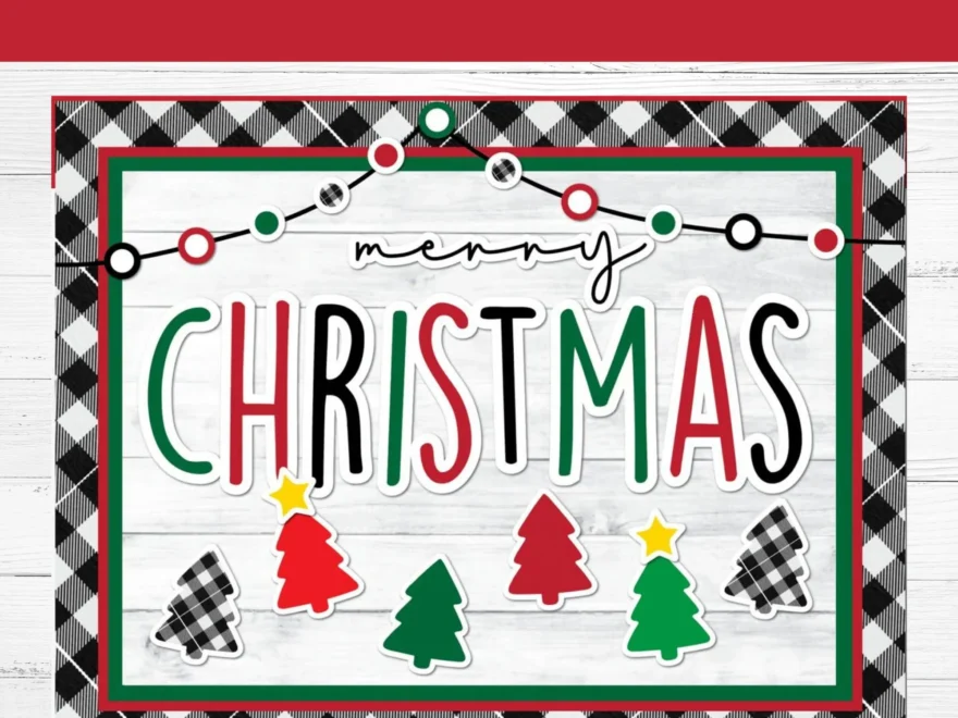 Christmas Bulletin Board Kit Festive Classroom Decor printable PDF Etsy
