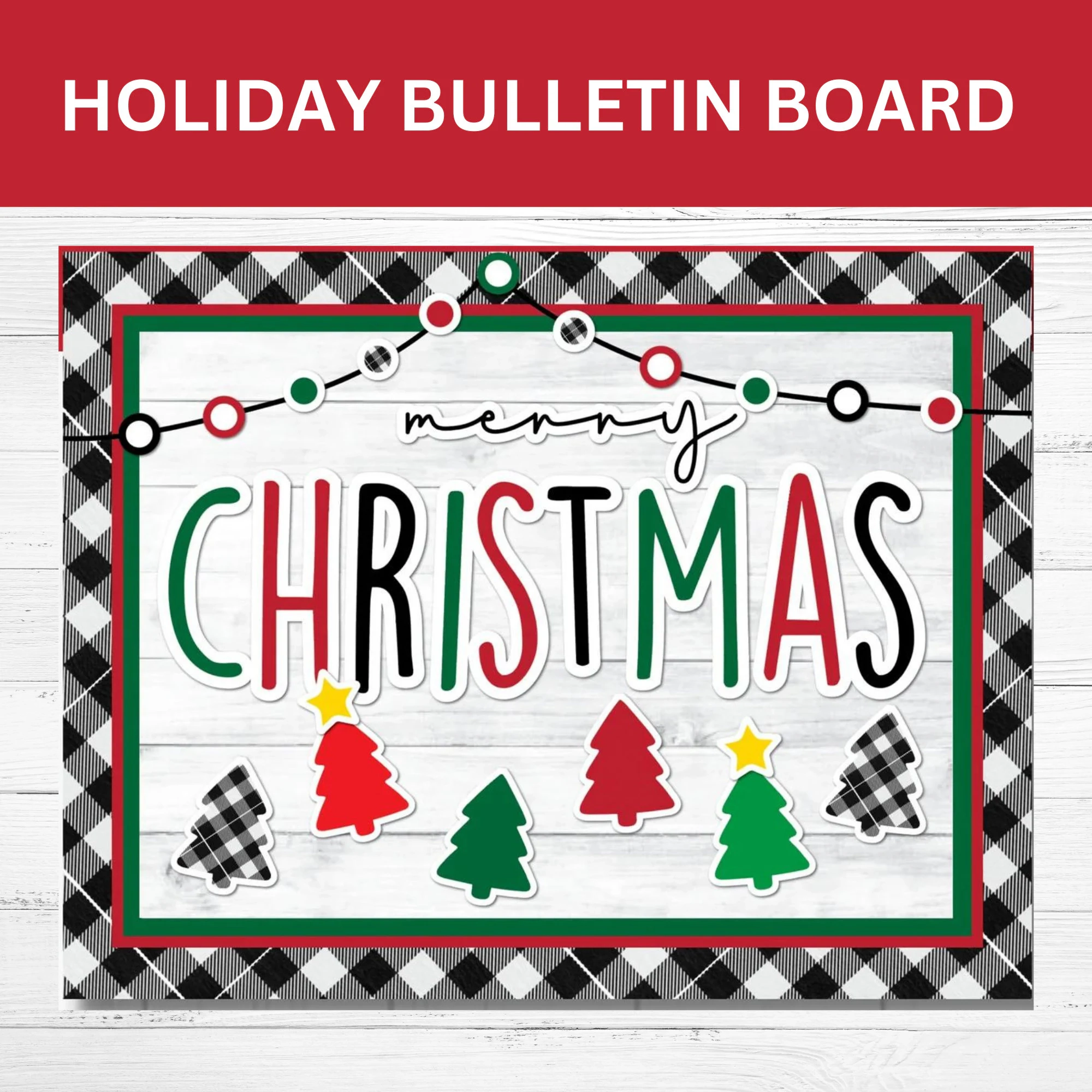 Christmas Bulletin Board Kit Festive Classroom Decor printable PDF Etsy
