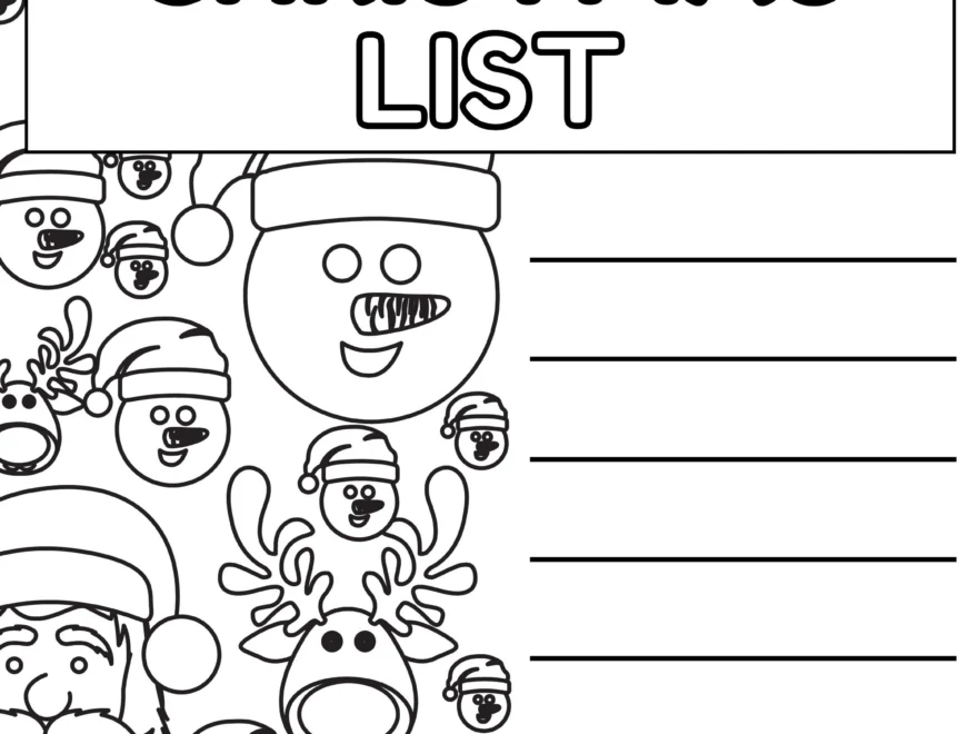 Christmas Coloring Wish List For Kids List For Santa Christmas Gift List From Kids Etsy