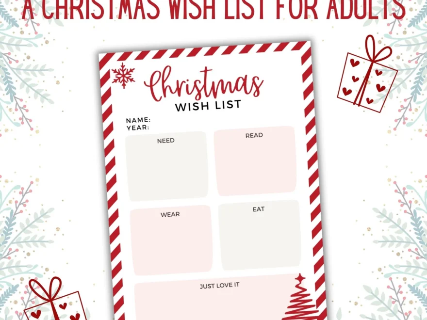 Christmas Wish List For Adults Printable PDF Christmas Wish List Printable Christmas Gift List Printable Christmas List Etsy