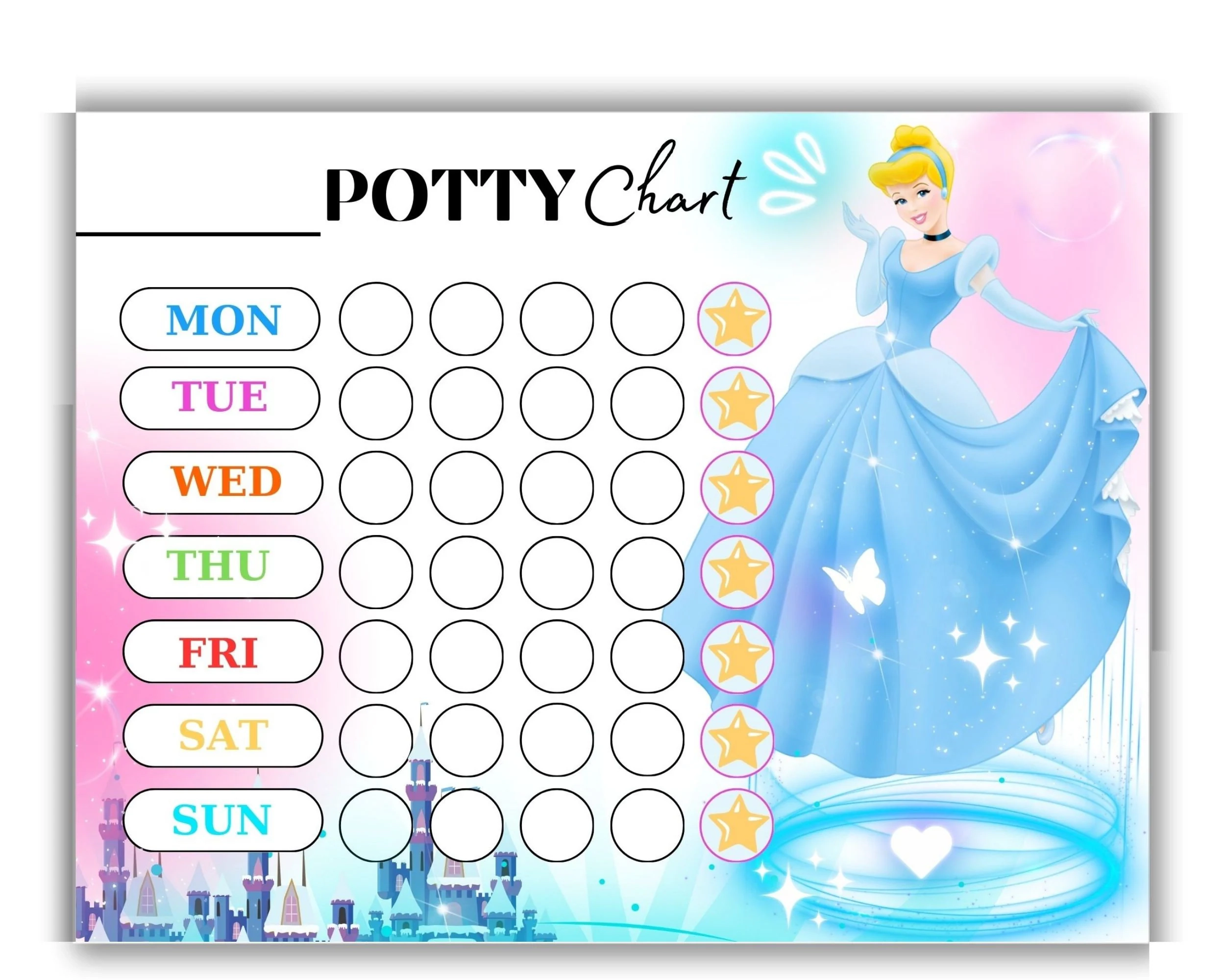 Potty Reward Chart Princess Printable