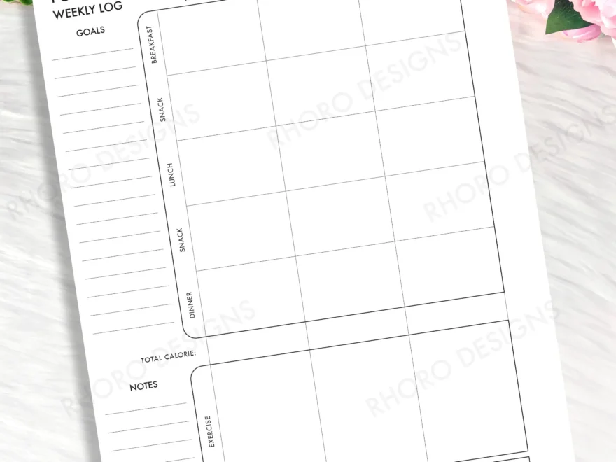 CLASSIC HAPPY PLANNER Fitness Printable Insert Pdf Food Log Exercise Log Food Tracker Weekly Undated Happy Planner Refill Printable Insert Etsy Israel