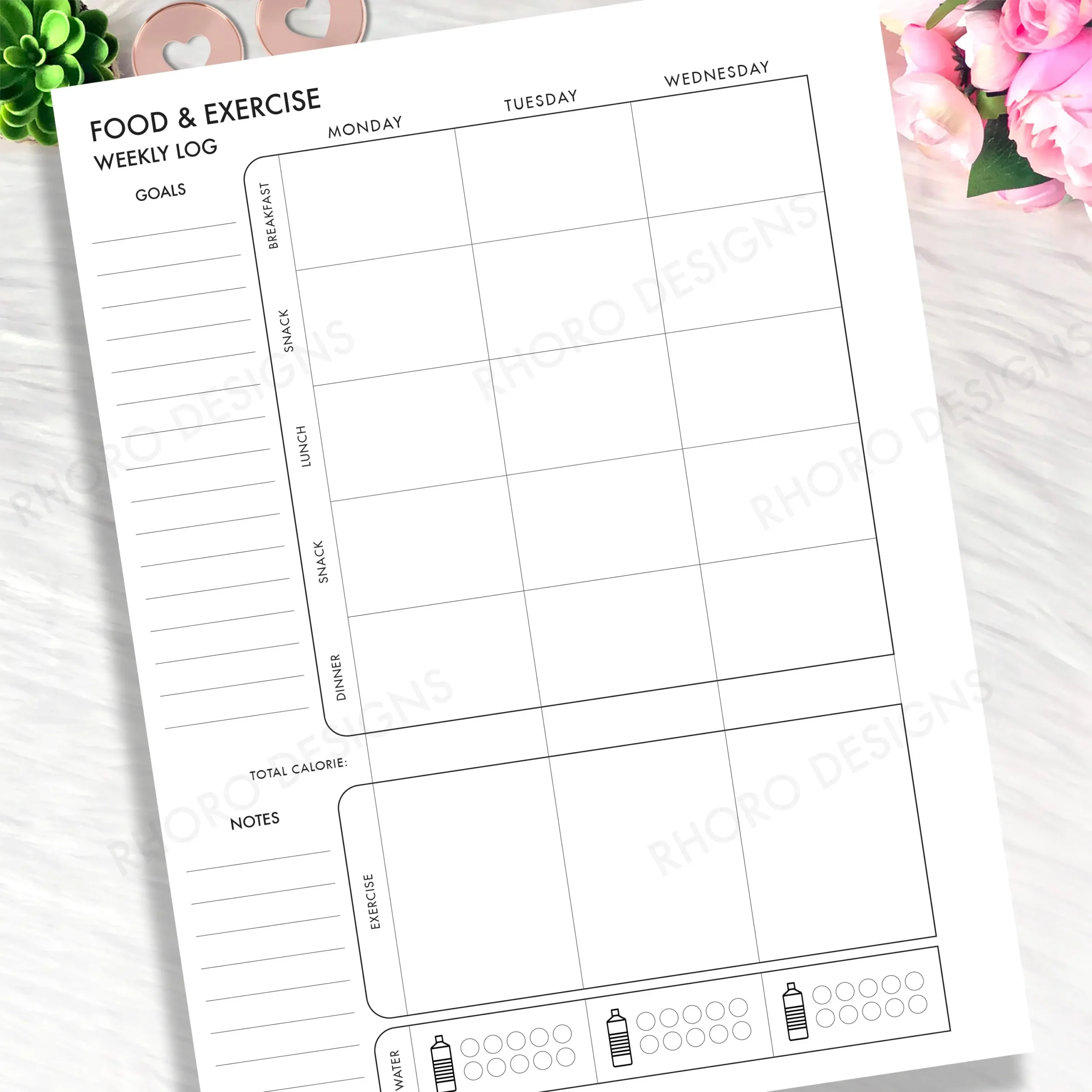 CLASSIC HAPPY PLANNER Fitness Printable Insert Pdf Food Log Exercise Log Food Tracker Weekly Undated Happy Planner Refill Printable Insert Etsy Israel