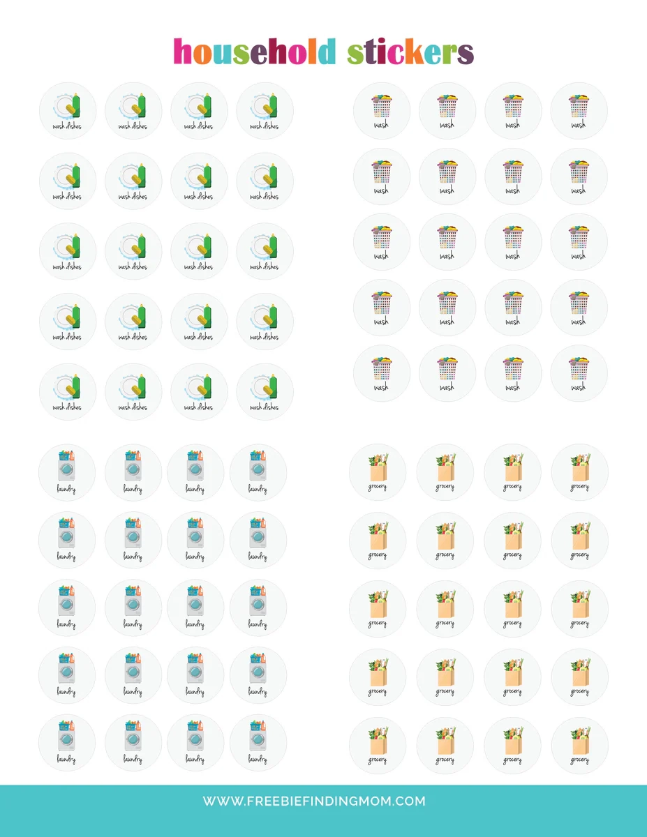 Cleaning Stickers For Planner Printable