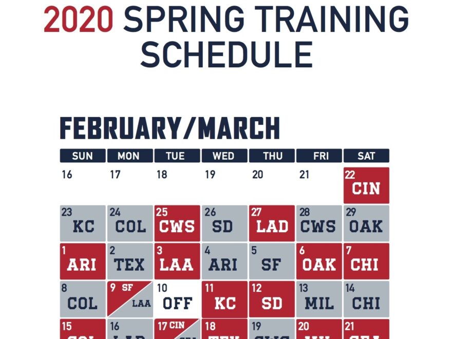 Cleveland Indians 2020 Spring Training Schedule Opens Against Reds On Feb 22 Cleveland