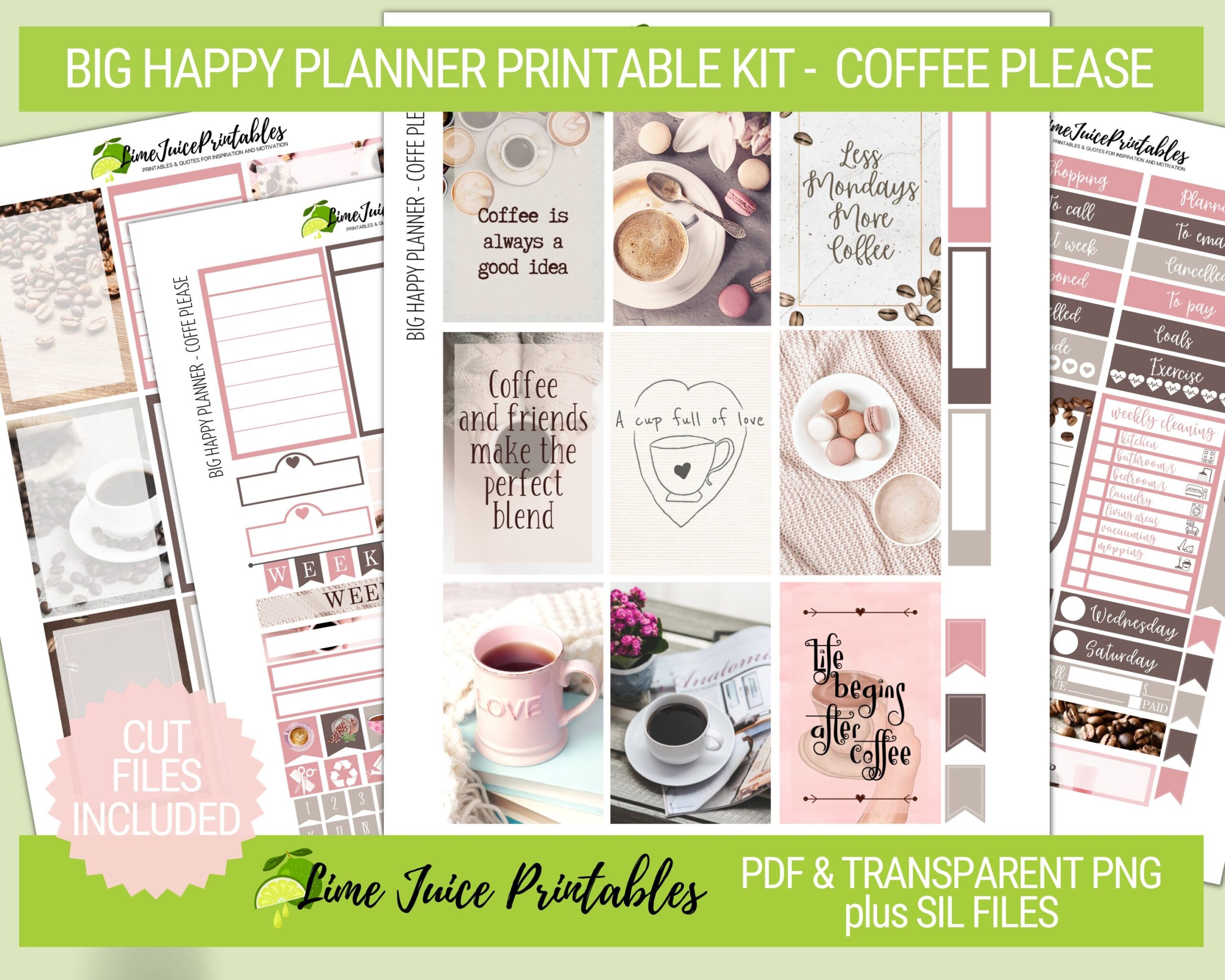 Coffee Printables Happy Planner