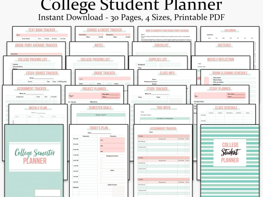 College Student Planner Printable Thrive Planners