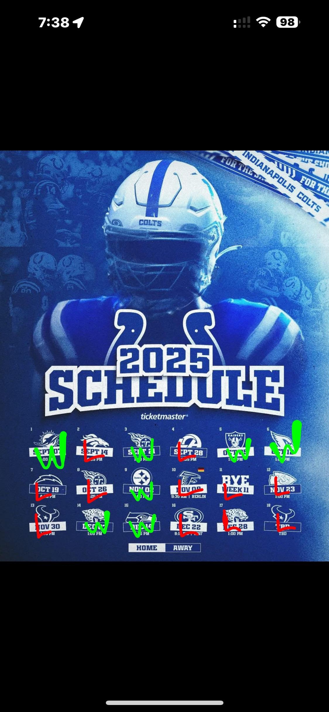 Colts Printable Pre Season Schedule 2026