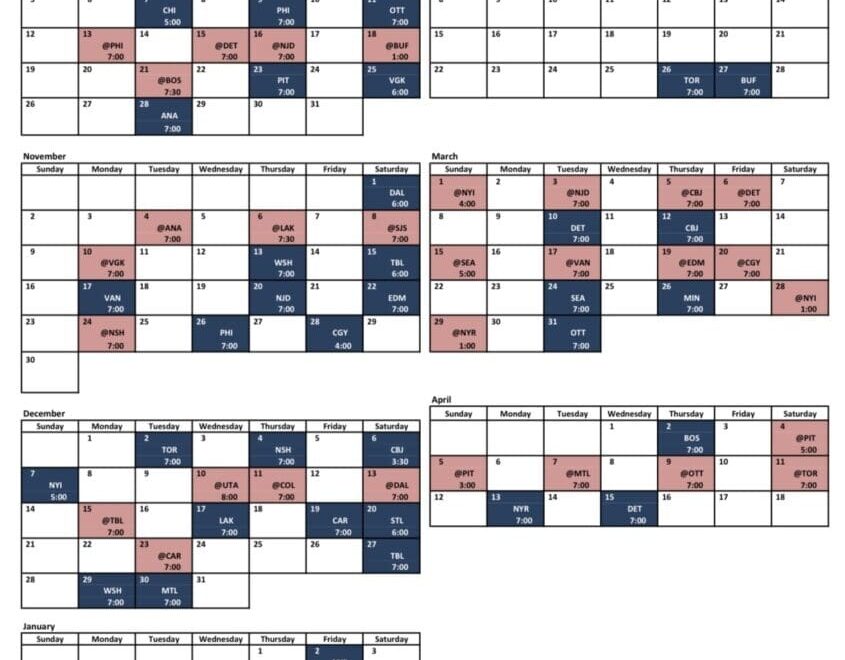 Complete Florida Panthers 2025 26 Schedule Released