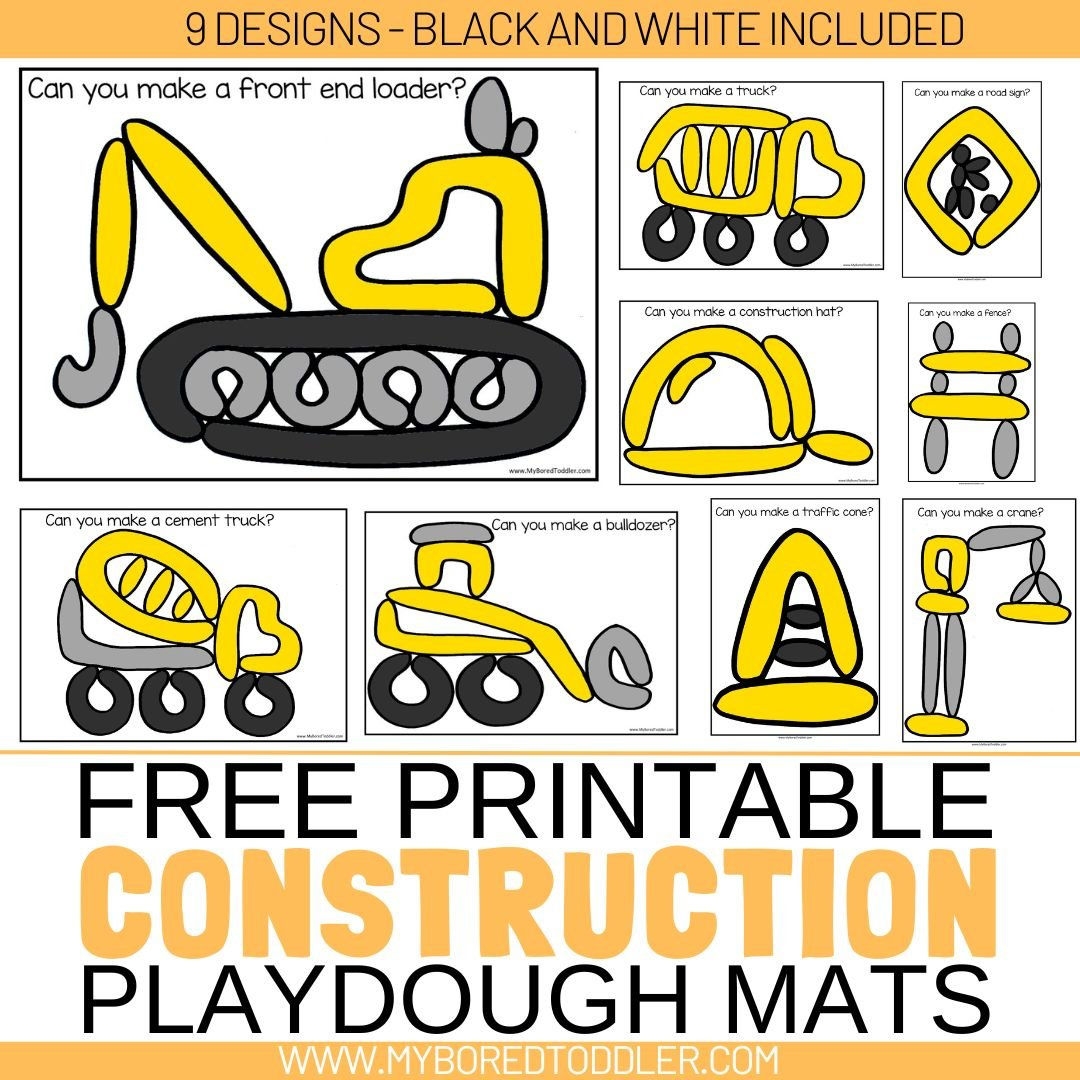 Construction Playdough Mats For Toddlers FREE PRINTABLE My Bored Toddler